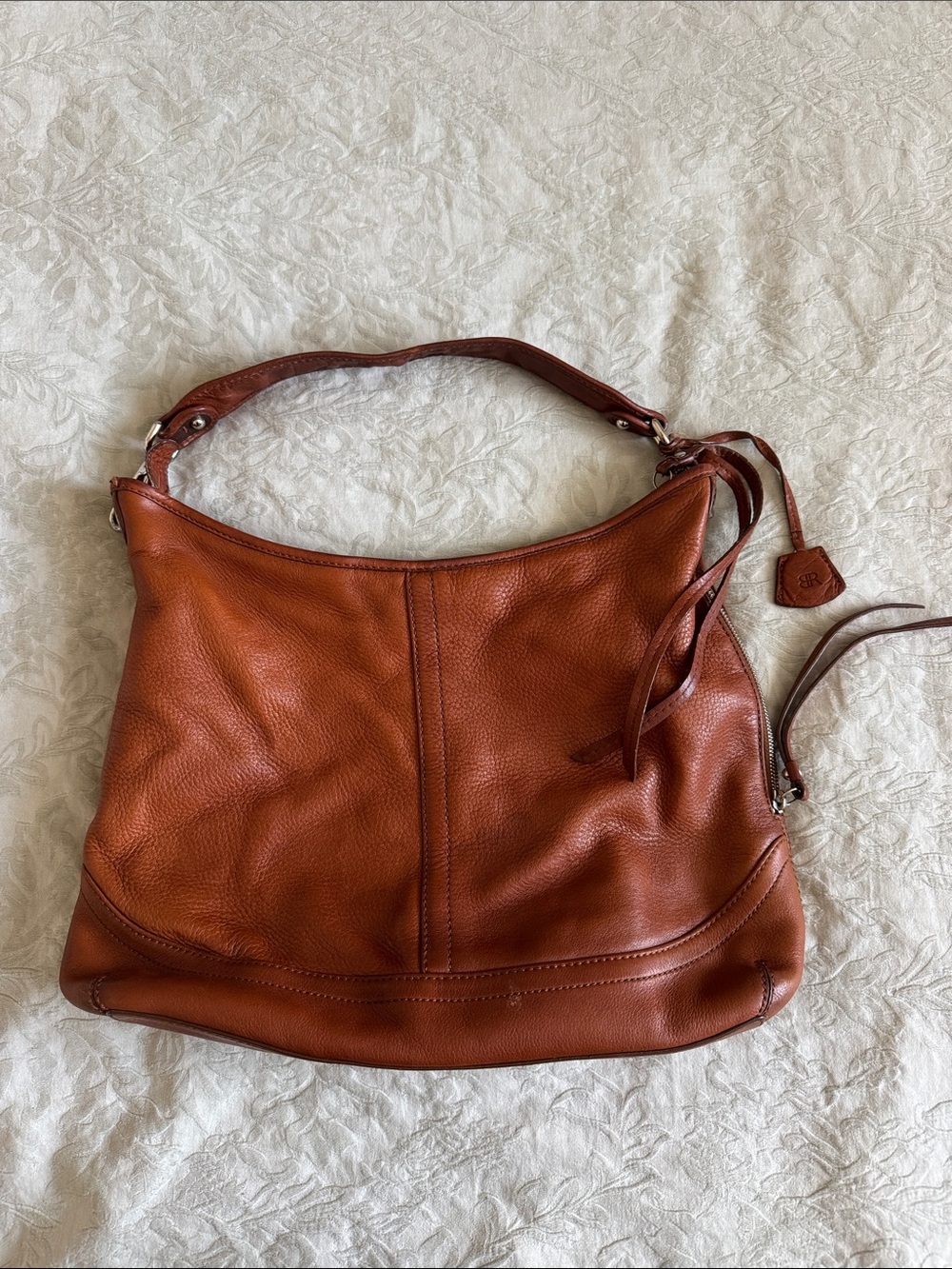 Banana Republic Pebbled Leather Shoulder Bag in Cognac